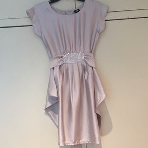 Elegant Beige Gold Fancy Cocktail Dress Sequined